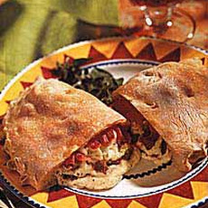 Calzones with Cheese, Sausage and Roasted Red Pepper