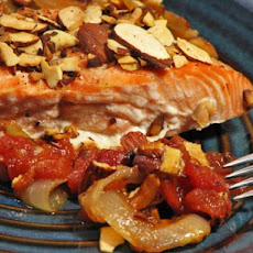 Salmon With Almonds and Tomato-Lemon Sauce