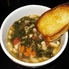 Cheese Tortellini Soup with Cannellini, Kielbasa, and Kale