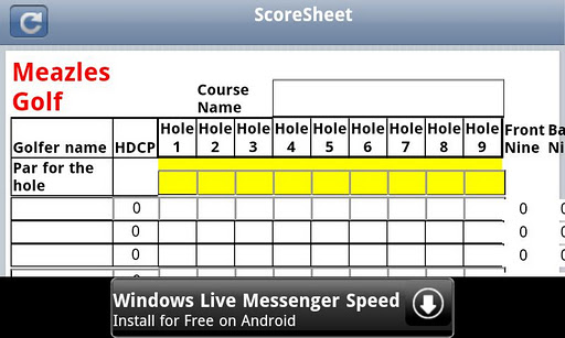 Meazles Golf Score Keeper