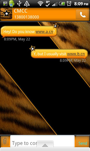 GO SMS THEME TigerTime