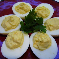 Kittencal's Cheddar Deviled Eggs