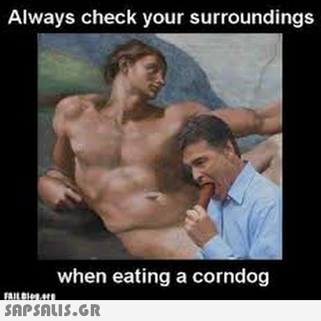 Always check your surroundings when eating a corndog 