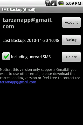 SMS Backup Gmail