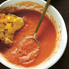 Tomato-Orange Soup With Grilled Cheese Croutons Recipe