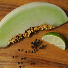 Fresh honeydew sorbet with lime and black pepper