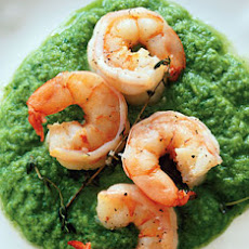 Olive-Oil-Poached Shrimp with Winter Pistou