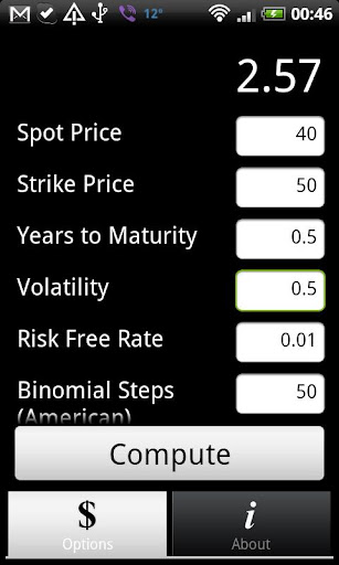 Options Calculator