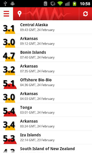 earthquake for android screenshot