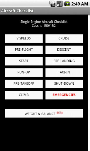 Aircraft Checklist