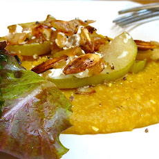 Creamy Pumpkin Polenta with Apple and Feta Crumble