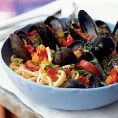 Chorizo-Mussel Noodle Bowl