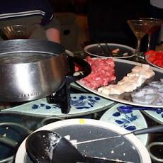 Wine Fondue With Broth Base and Mustard Dill Dipping Sauce