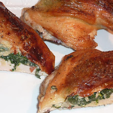Tuscan Roasted Chicken Stuffed wtih Swiss Chard Couscous and Cheese