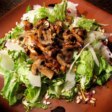 Warm Chantrelle Salad with Escarole and Pecorino Romano
