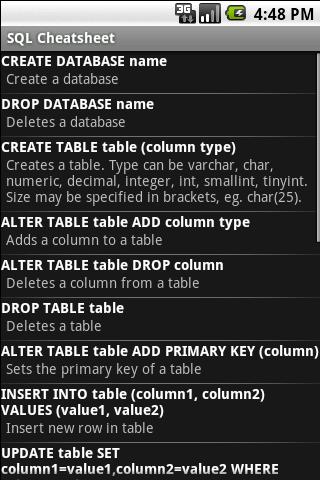 SQL Cheatsheet