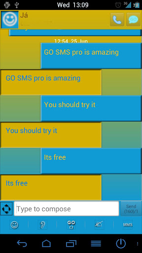 Go SMS Pro Blue Premium theme