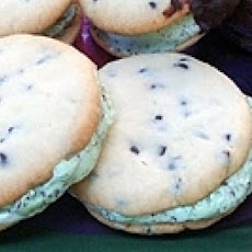Chocolate Chip Cookie and Mint Ice Cream Sandwiches