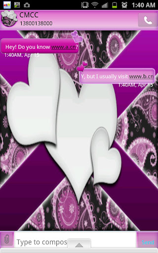 GO SMS - Purple Paisley SMS