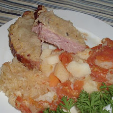 Smoked Pork Chop & Sauerkraut Casserole