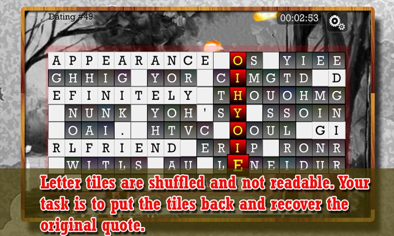 Android application WORD PUZZLE for ROMANTIC SOUL screenshort
