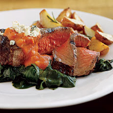 Steak & Spinach In Gorgonzola Vodka Sauce