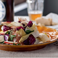 Endive, Apple, and Farmhouse Cheddar Salad with Country Ham and Wheat Beer Dressing