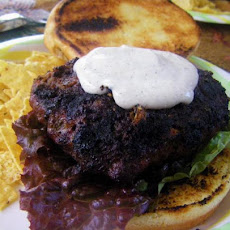 Inside-Out Bacon Cheeseburgers with Grilled Green Onion Mayo