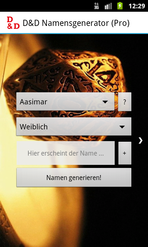 Android application D&D Names Generator (PRO) screenshort