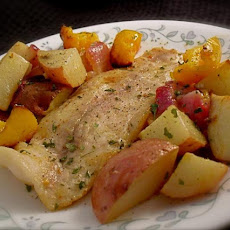 Tilapia and Ginger-Sesame Roasted Vegetables