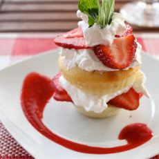 Strawberry Shortcake with a Raspberry Coulis