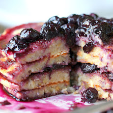 Lemon Scented Polenta Pancakes with Blueberry Thyme Syrup