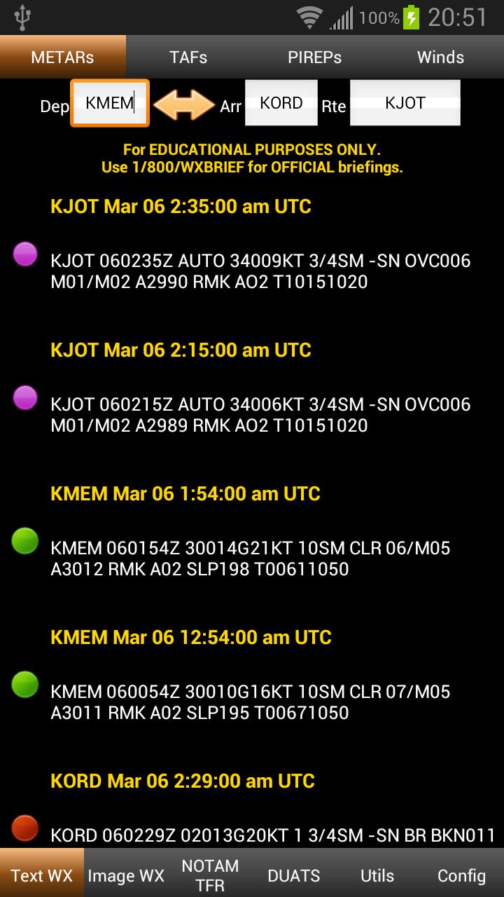 Android application FlightBriefer Aviation Weather screenshort