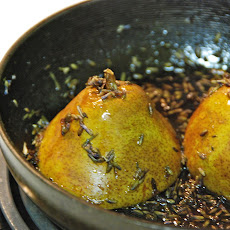 Baked Pear in Lavender Syrup