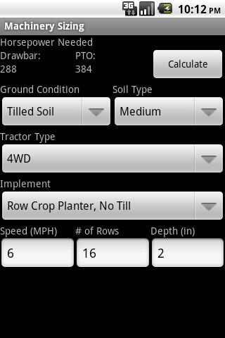 Machinery Sizing