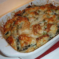 Asparagus, Ham, and Fontina Bread Puddings