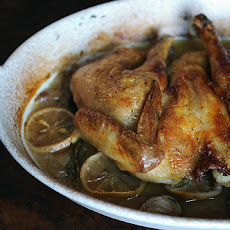 Spatchcocked and Braise-Roasted Chicken