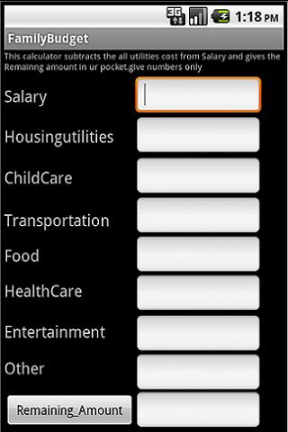 Family Budget Estimator