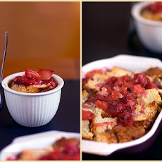 Cinnamon-Flavored Plum Brioche Pudding