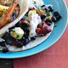 Spicy Black Beans with Chorizo and Chipotle Cream