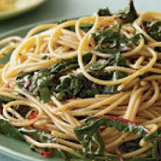 Garlic and Oil Spaghetti with Greens