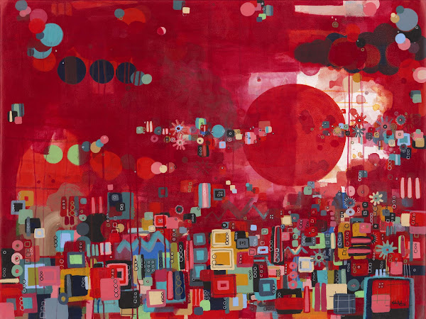 Moon Over The City.
48" x 60"
Mixed Media/Canvas.
2008.
Private Collection