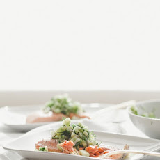 Poached Salmon with Cucumber Salsa