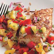 Coconut-Crusted Chicken with Mango Salsa