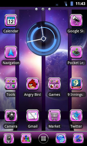 Purple Glass Go Launcher Theme