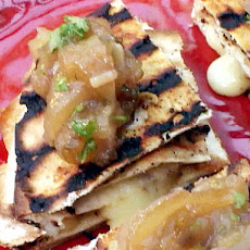 Camembert-Caramelized Onion Quesadilla with Apple Chutney
