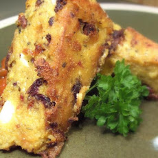 Cheesy Sun-Dried Tomato and Olive Polenta Wedges