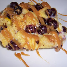 Blueberry Bread Pudding With Caramel Sauce