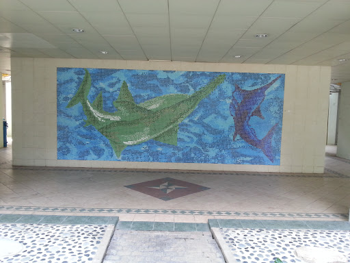 Shark Vs Swordfish Mural
