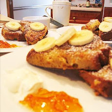 Banana Bread French Toast With Crème Fraîche